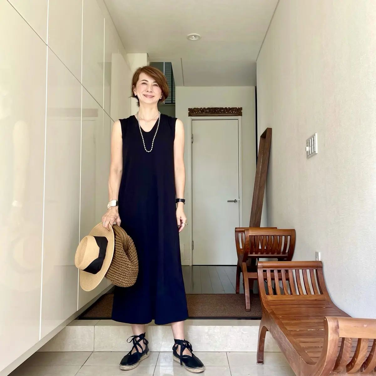 ユニクロ×マメ クロゴウチ の黒ワンピーの画像_1