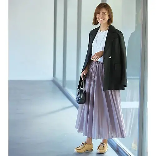 徳原文子×DEPAREILLE オーガンジープリーツスカート ￥41,800