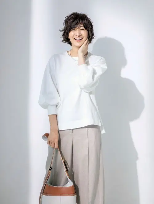 富岡佳子×Lâchement パフスリーブTシャツ ￥16,500