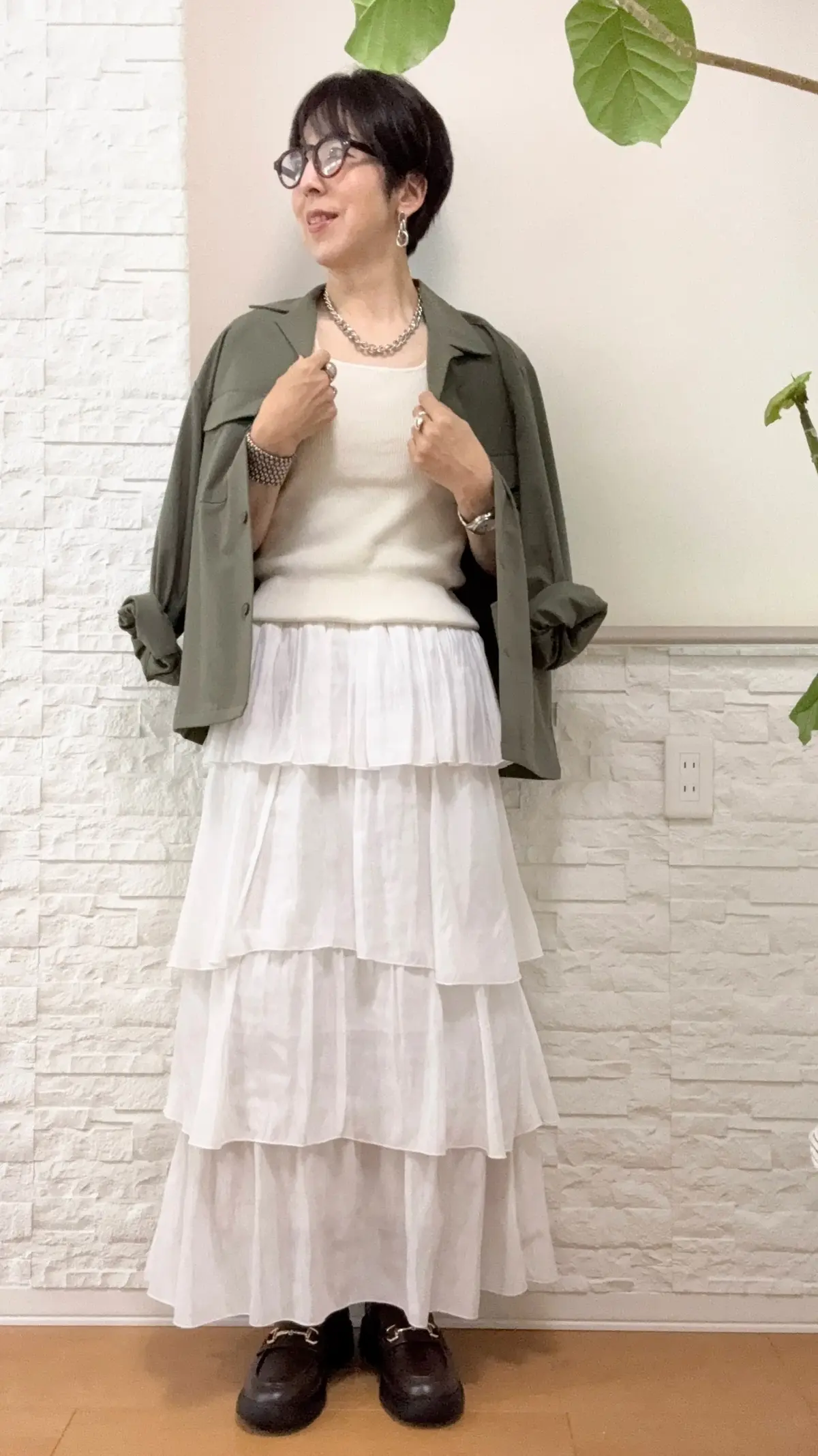 50代GUコーデ＊フリルスカートの画像_3