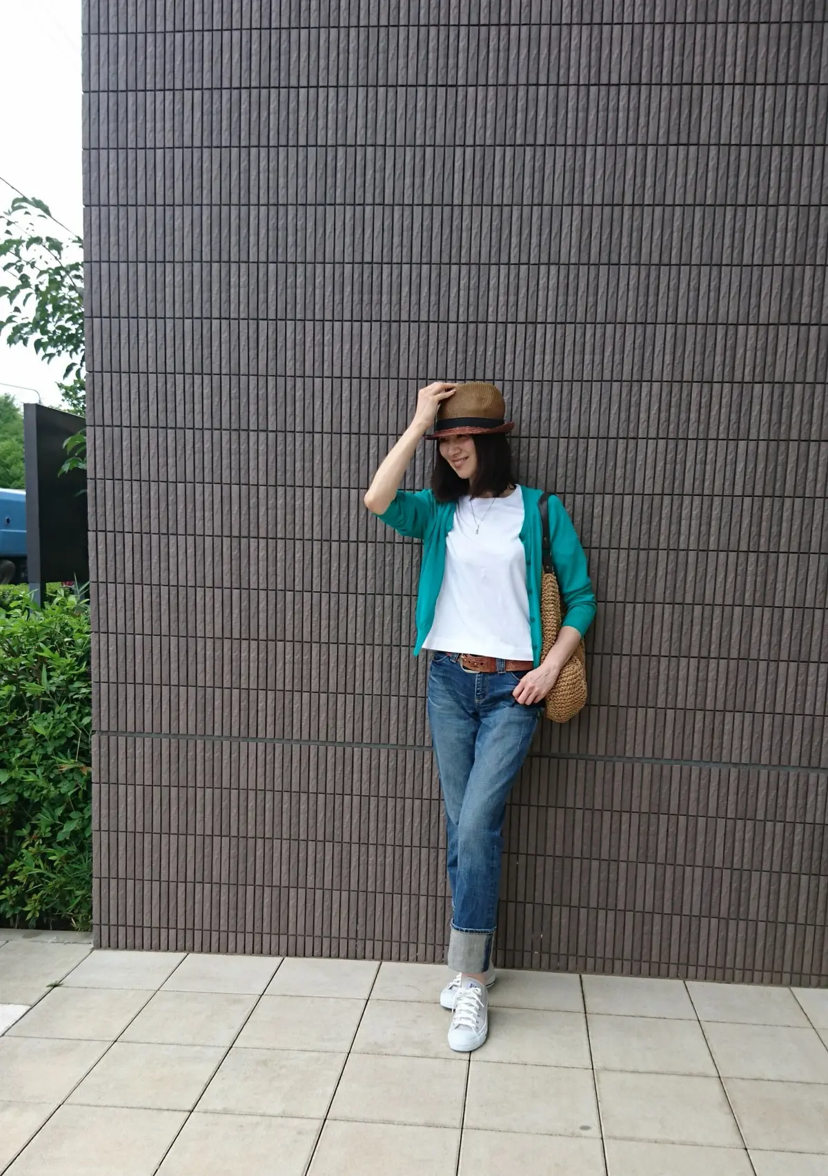 グリーンのカーディガンの画像_1