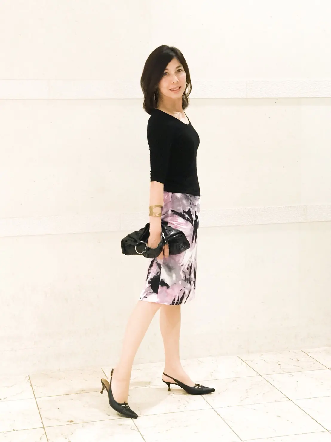 私の華出しコーデ、柄スカートが主役の画像_1
