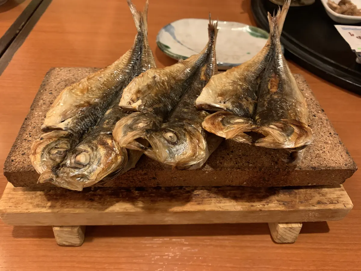 朝食のアジの干物
