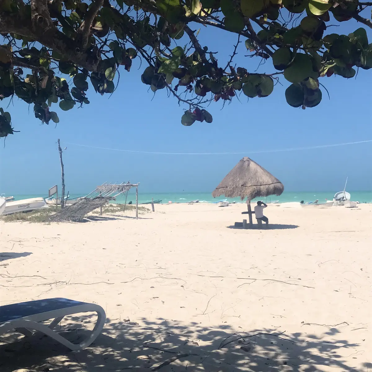 ピンクレイクそばのビーチ