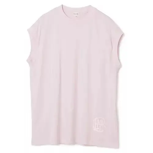 BLAMINK (ブラミンク) コットンクルーネック 刺繍 ノースリーブTシャツ ￥23,100