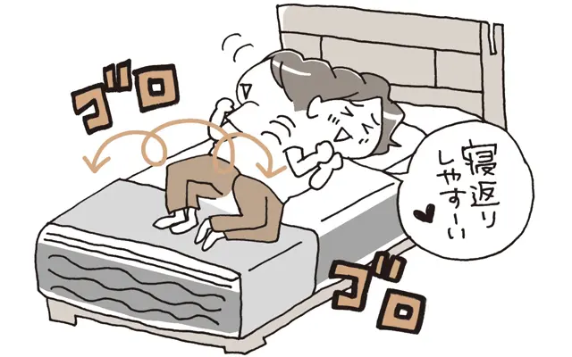 軽々と寝返りがうてる安定感