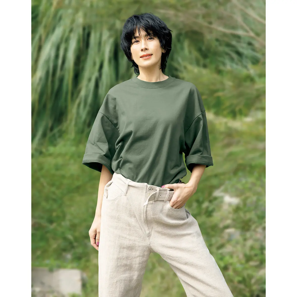 地曳いく子×INSCRIRE ロイヤルオーガニックTシャツ