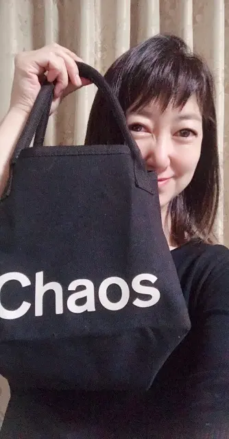 カオス×エクラ 黒バスケット型トート