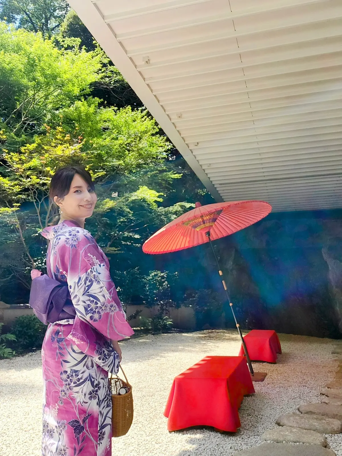 目黒雅叙園、9月閉館、ホテルラウンジ、浴衣、日本庭園、あんみつ、パンドラ、下駄、40代浴衣、40代ファッション、骨格ストレート