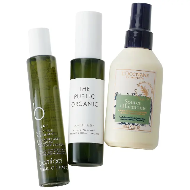 ロクシタンジャポンのプロヴァンスアロマ ルームフレグランス、カラーズのザ パブリック オーガニックのピローミスト、バンフォード b SILENTのピローミスト
