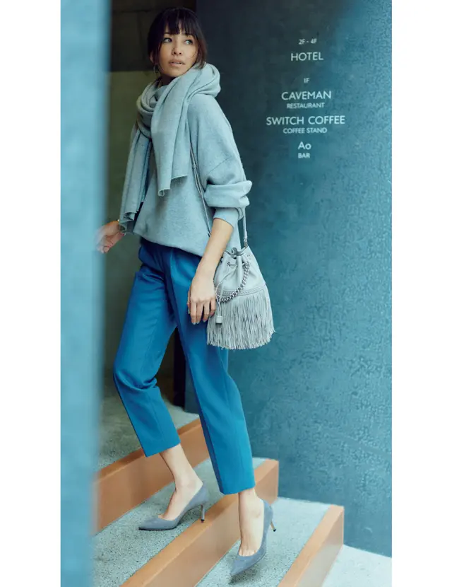 圧縮ウールニット＋クロップトテーパード