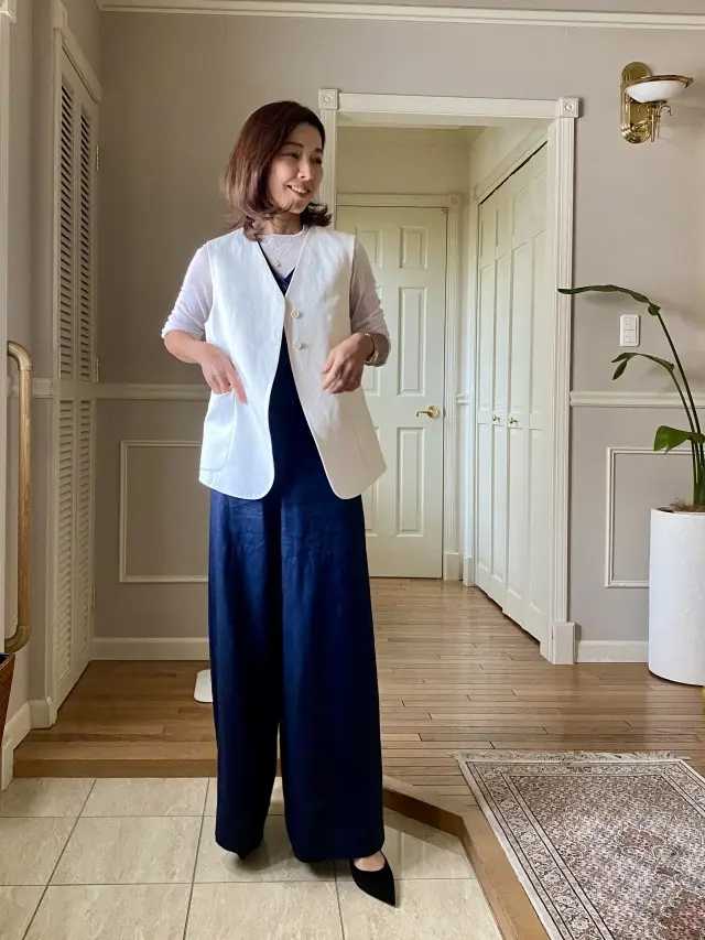 ベストとワイドパンツのセットの画像_3