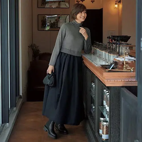 【50代 ワンピース】秋ワンピースで大人の画像_13