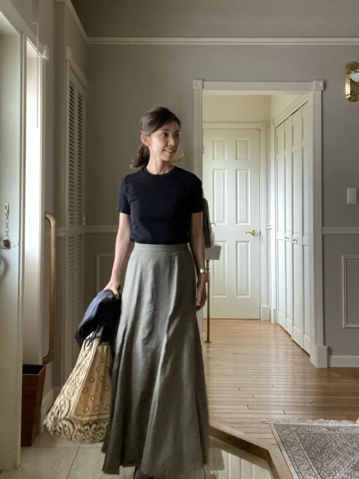 マキシスカートで瞬間着映えの画像_1