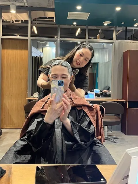 50代カット＋カラー　美容室　ボブ　レイヤーボブ