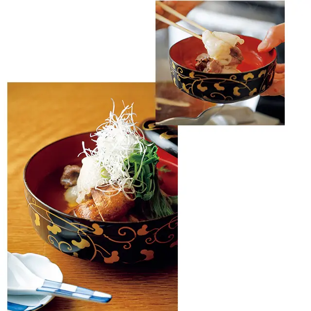 「熊肉と松 茸のお椀」￥5,000