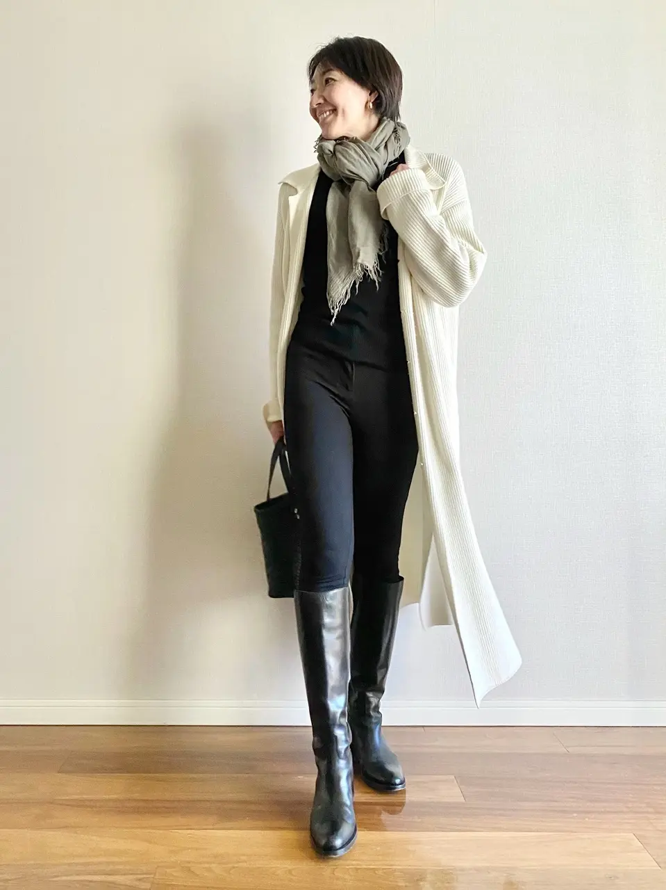 ESTNATION ロングカーディガンコーデ①