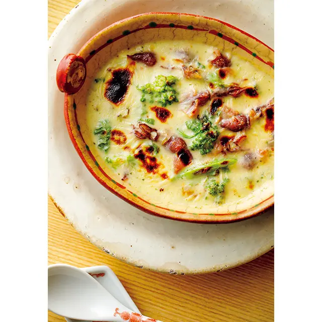 「ホタルイカと菜の花のグラタン」￥1,800