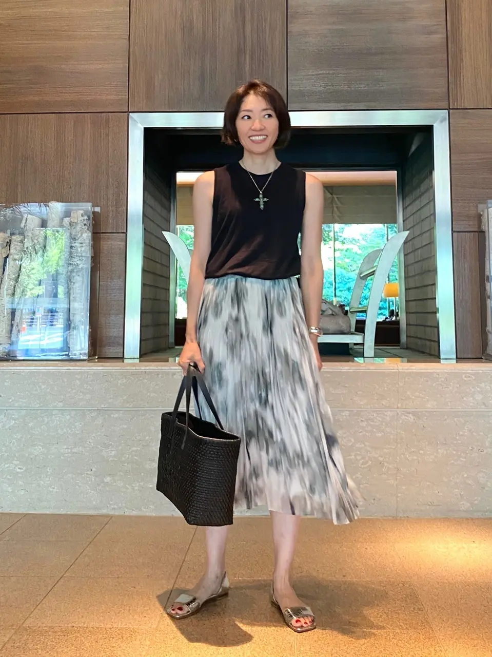 半分ブラック スカートコーデ②