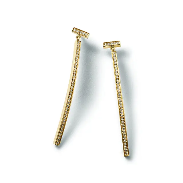 ダイヤモンド×YGのドロップピアス