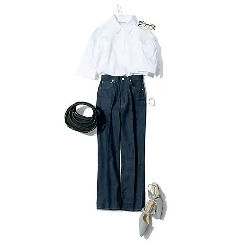 坪田あさみ×woadblue リジッドハイライズデニム ￥19,800