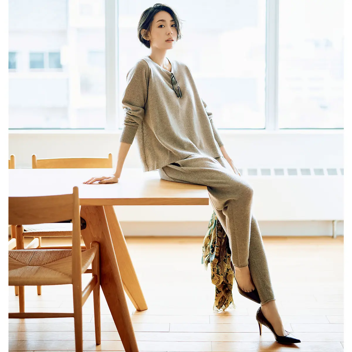 C.T.plage カシミヤニットプルオーバー、カシミヤニットパンツ