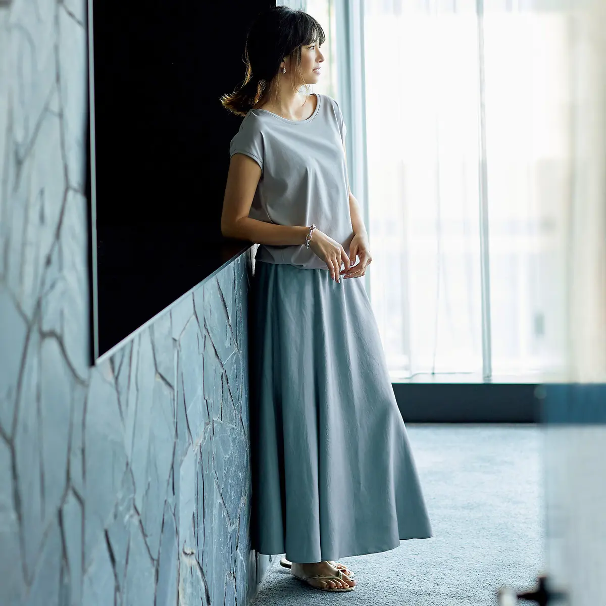 GALLARDAGALANTE×éclat ツイルフレアスカート