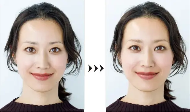 眉メイク前▶▶▶眉マスカラのみ