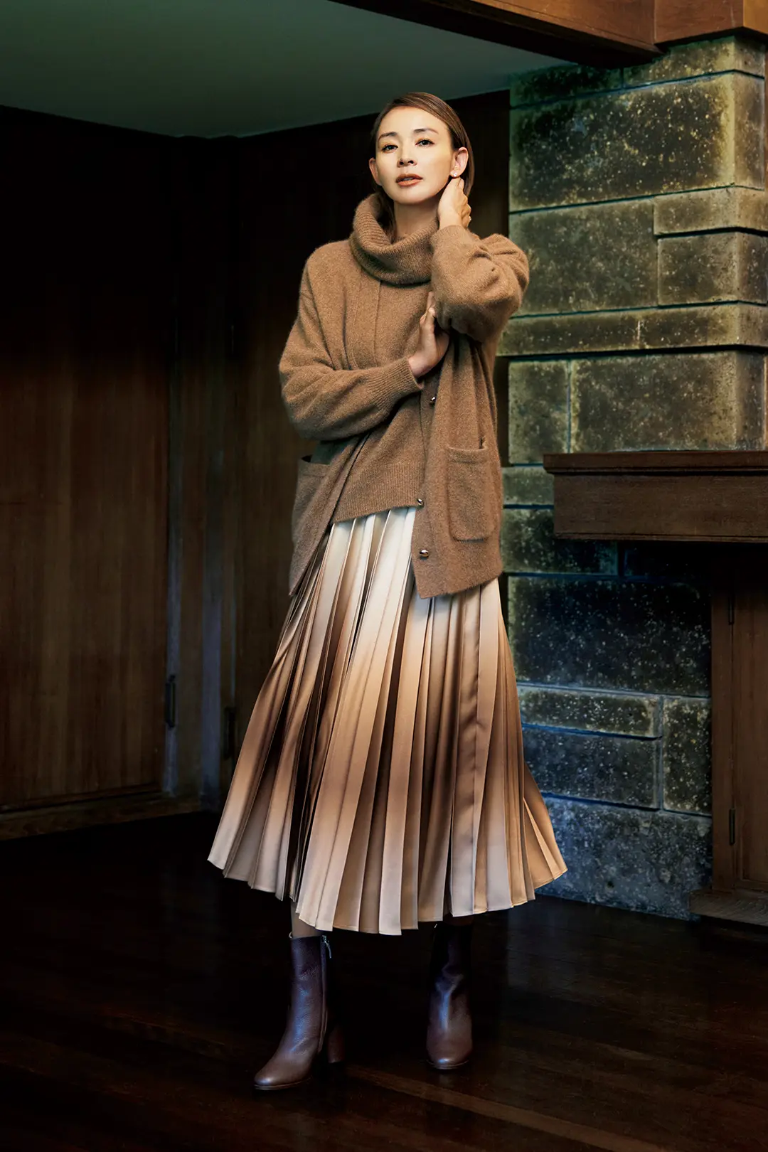 絵画的なグラデーションがニットスタイルを艶（あで）やかに仕上げる