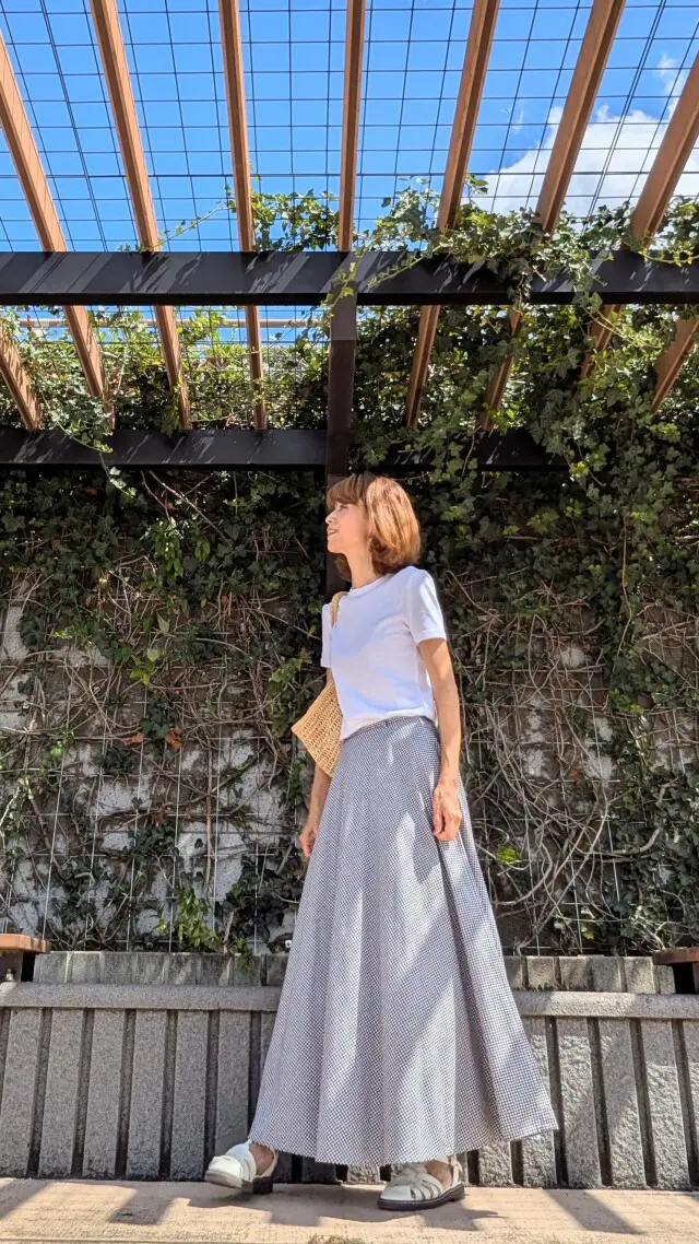 Tシャツ　ZARA　王道のTシャツコーディネート　デニム　白Tシャツ　ホワイトデニム　フレンチスリーブ