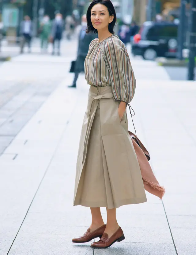 素肌に溶け込むスマートな一足をコーデしたRINA