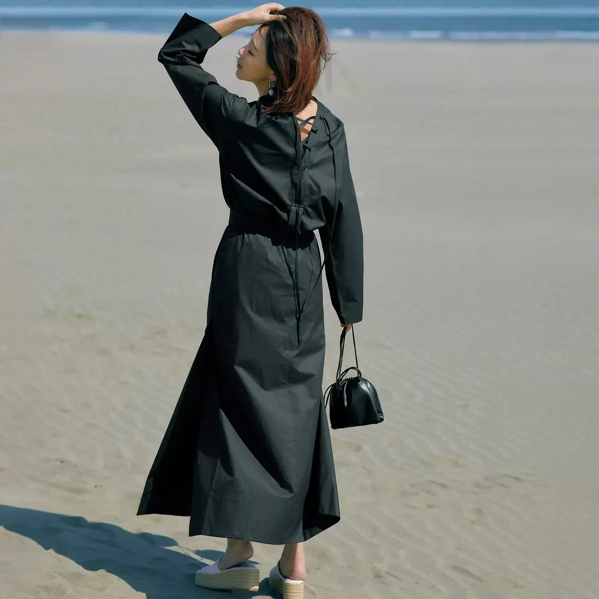 Curensology×éclat レースアップチュニック&サイドスリットスカート