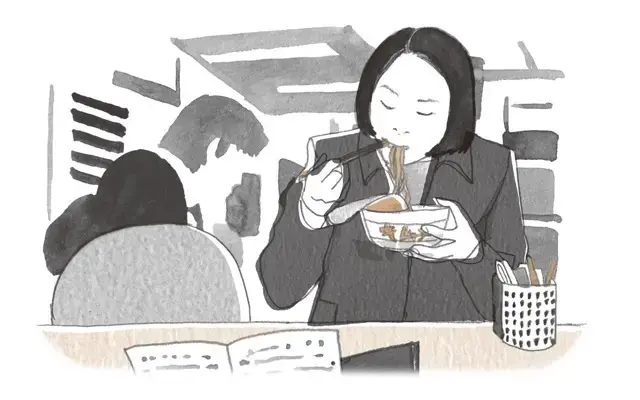 深津絵里演じる『踊る大捜査線』の女性刑事、恩田すみれ。カップ麵をすする描写に、働く女子の哀愁がにじむ