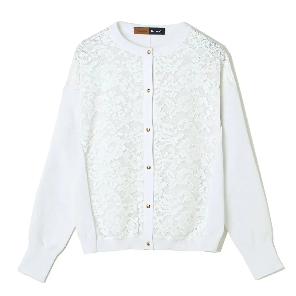 E by éclat Room no.8 for E by éclat 華奢見えレース切り替えカーディガン