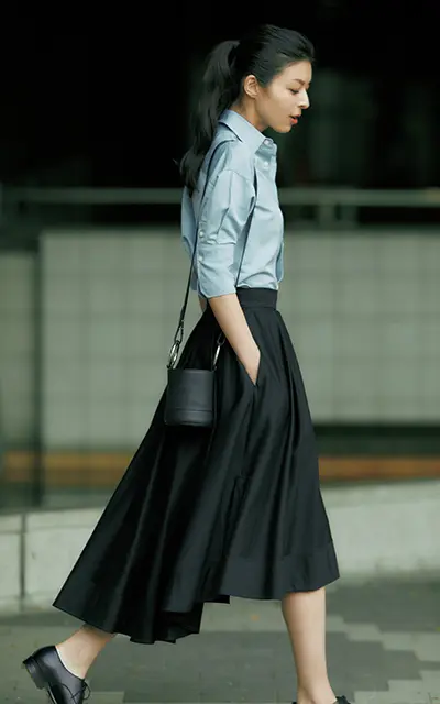 ボリュームスカート　黒　マディソンブルー