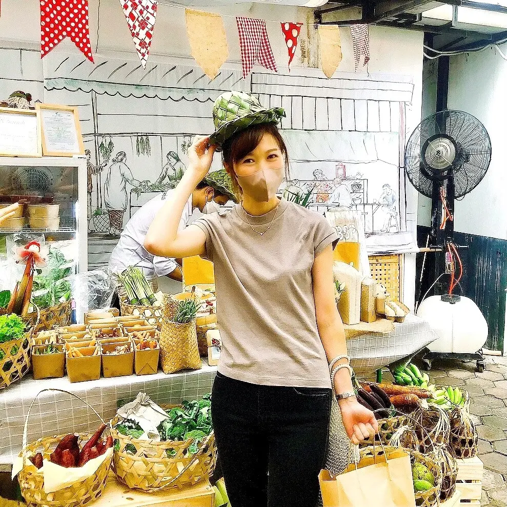 椰子の葉　帽子　バリ