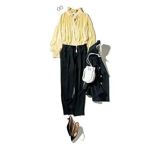 L’UNE NEWタキシード風パンツ