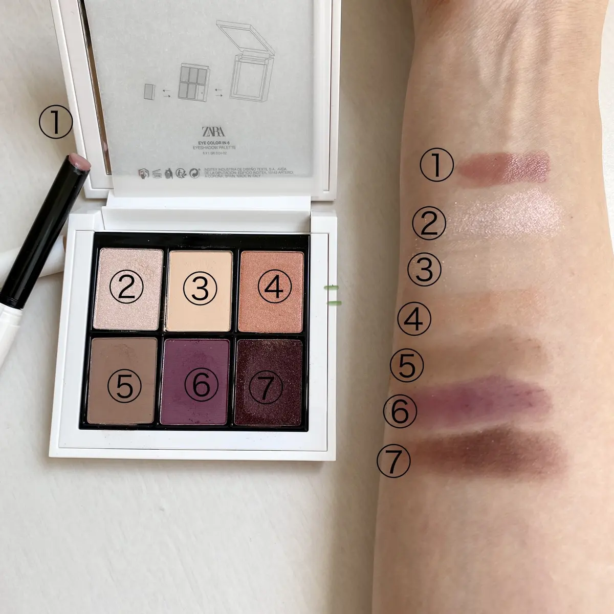 それぞれカラーを腕にのせてます