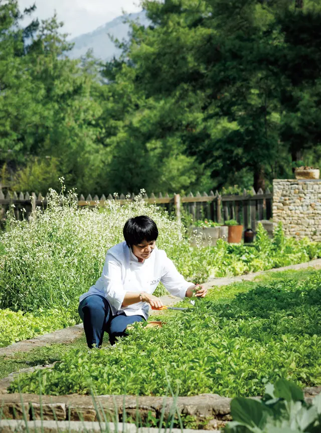 シェフのシーリン・ラーデンさん。自家農園も規模が大きい
