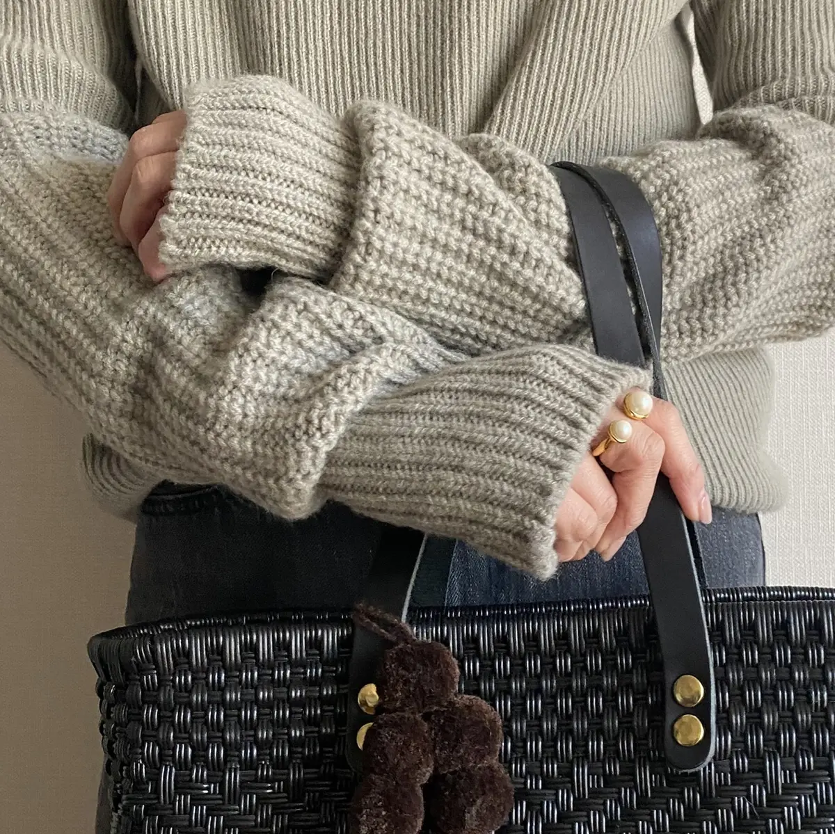 NOBLEアームウォーマー付きニット