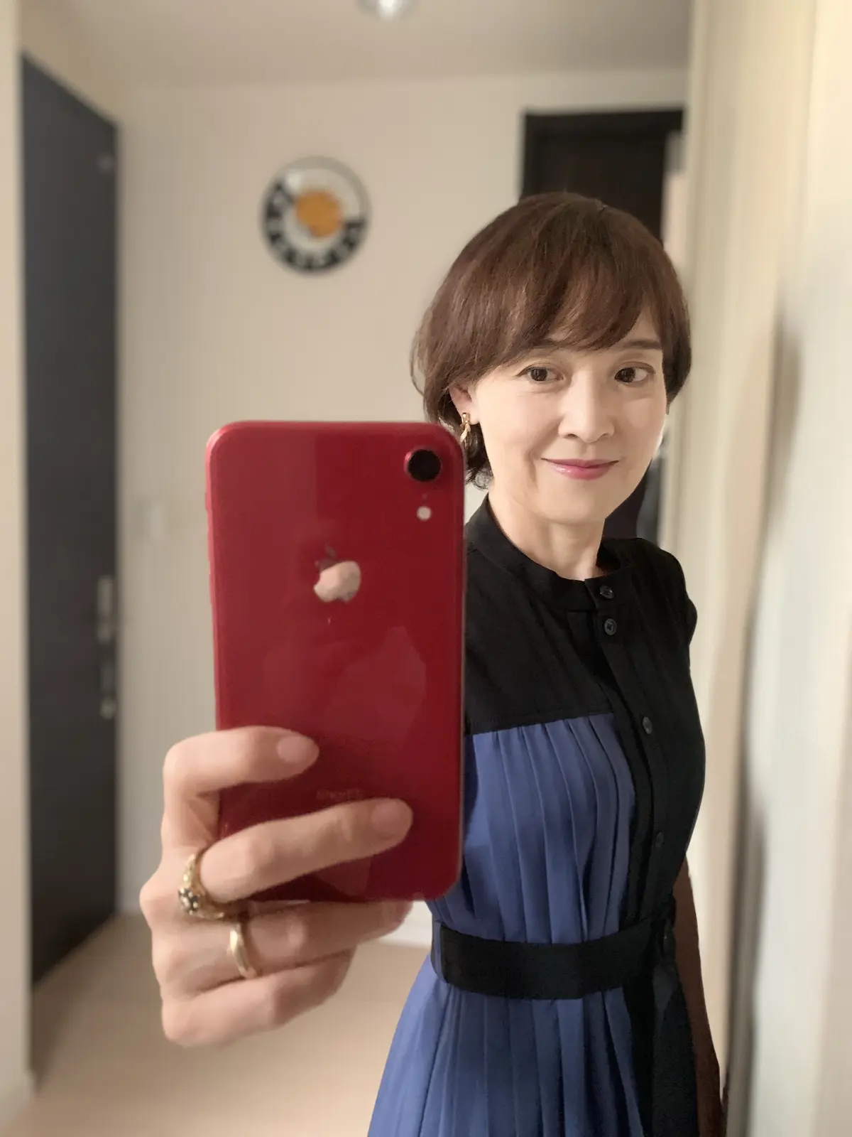 新しいワンピースで撮影