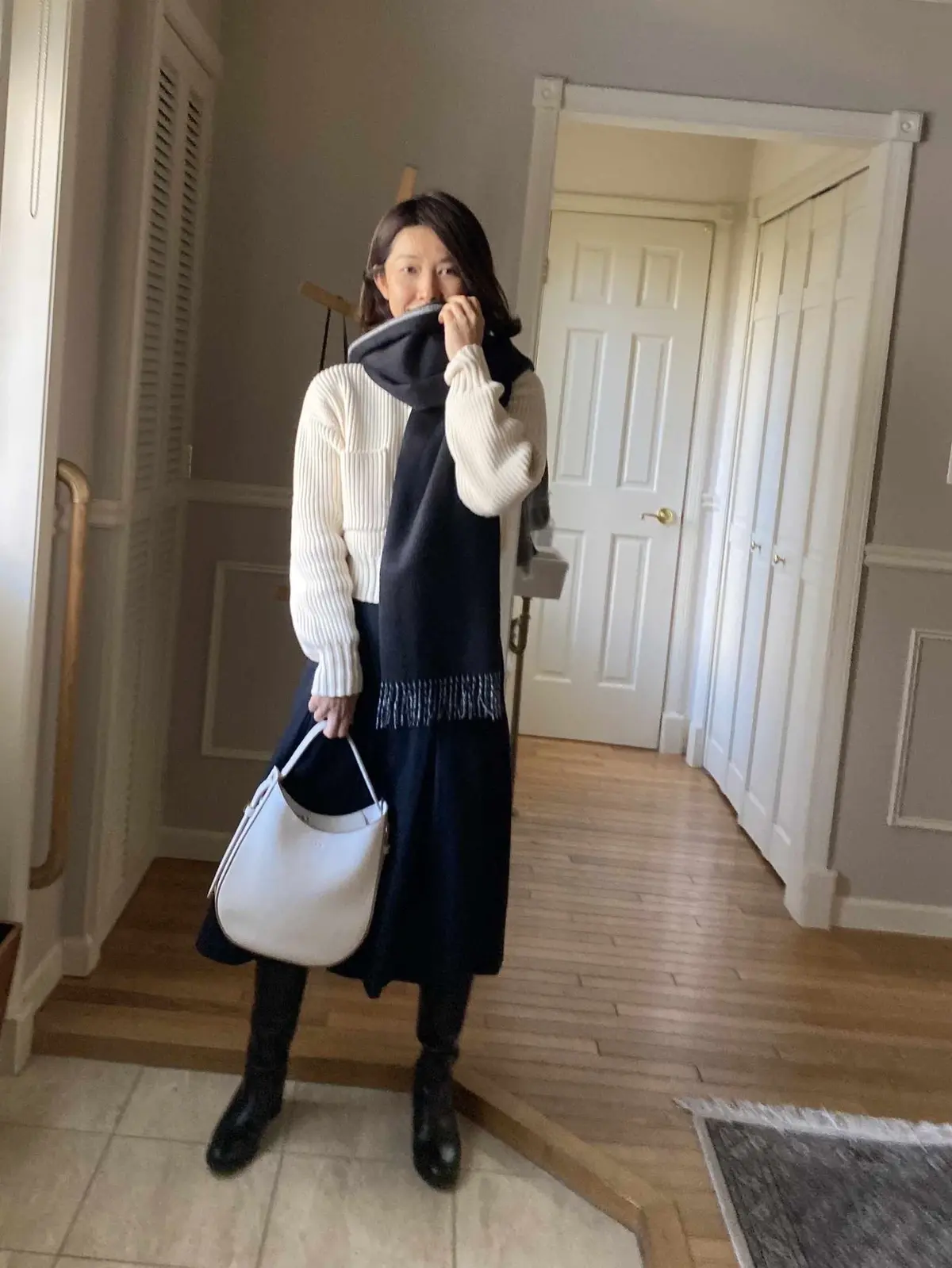 お年始コーデ⭐︎白×黒の画像_1