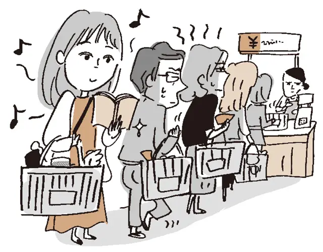 レジや行列などの待ち時間には本を読む。