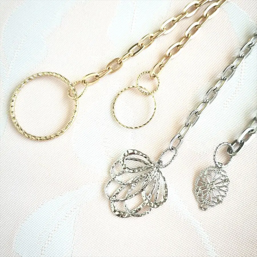 アクセサリー作り　ハンドメイド　手づくり　ファッション　チェーン　アクセサリー　春　春ファッション　おしゃれ