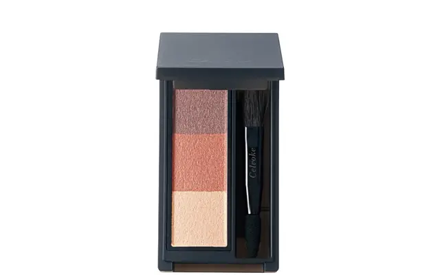 くっきり黒い眉を自然にやわらげるカッパーブラウンのパウダー。眉毛自体が濃い水口さんの場合は、3色をミックスして使用。インディケイト アイブロウパウダー06 ¥3,850／セルヴォーク　