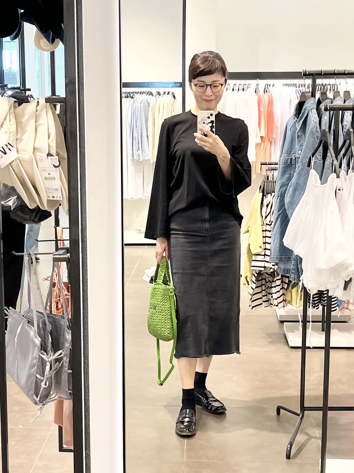 éclat エクラ　Jマダム　ブログ　北海道　札幌　トモコ　知子　プチプラ　ファストファッション COS コス アッパーハイツ upper hights ZARA ザラ 夏 H&M　エイチアンドエム　かご　ストロー　バッグ