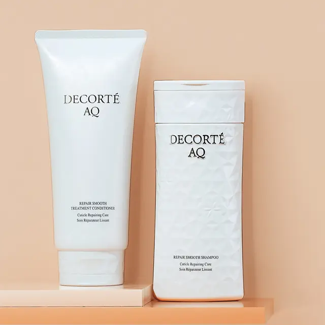 コスメデコルテ  （右から）  AQ リペア スムース シャンプー・ トリートメント コンディショナー