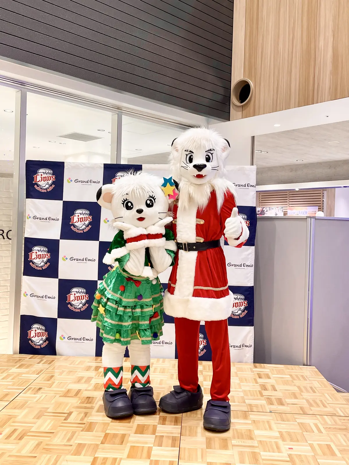 クリスマスイベント、イベント、レオ、レイラ、西武ライオンズ、マスコット、キャラクター、ライオン、ツリー、クリスマスツリー、点灯式