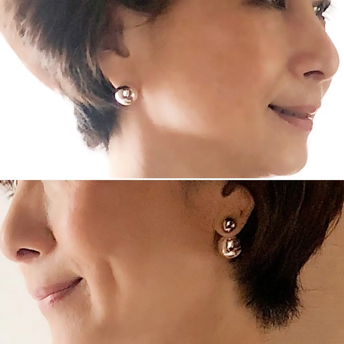 シルバーメタルのボールピアスの画像_1