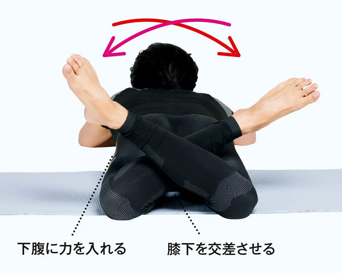 OurAge×Webエクラ　膝下を内側に倒して交差させ、元に戻すのを繰り返す